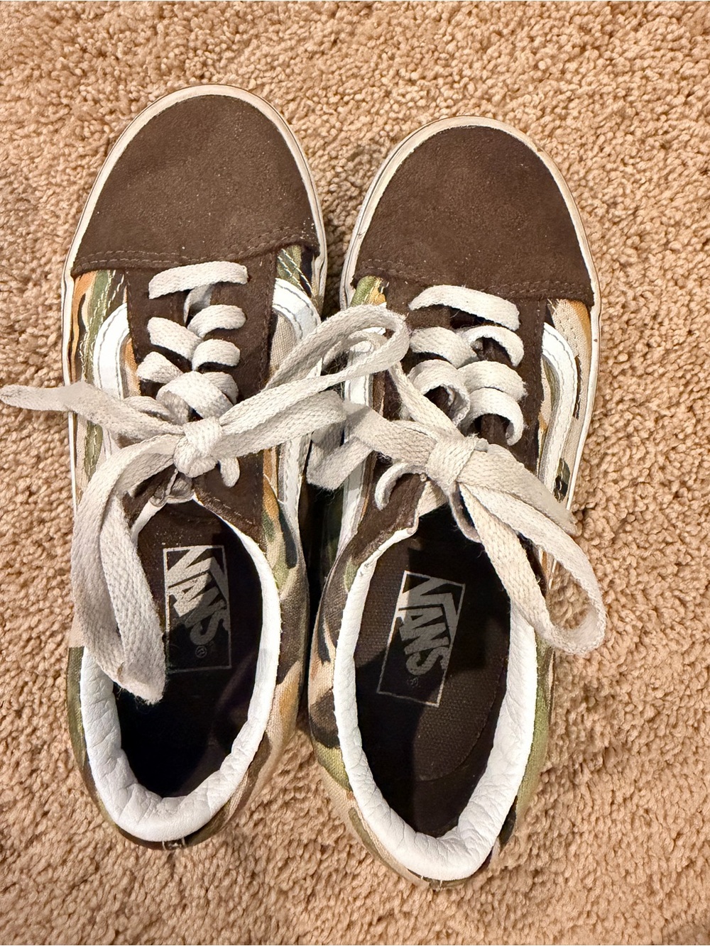 Vans Kids Brown Camo Low Top Sneakers
